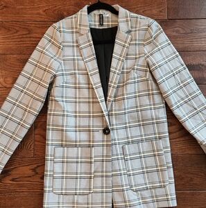 H&M Checkered Jacket with Black and Yellow Accents